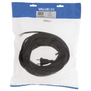 Støvsugerledning m/støbt hanstik 2 x 0,75, L: 15 m